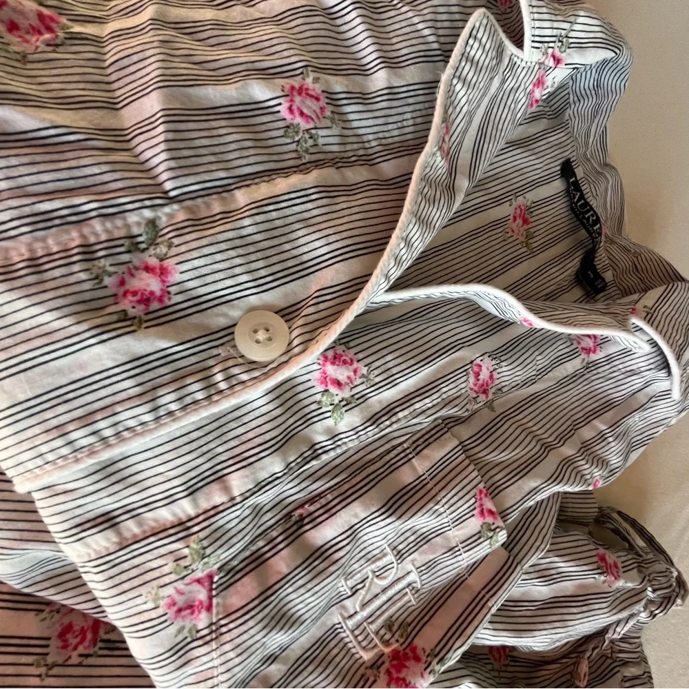 Petite 2 Piece Notched Collar Pajamas Set Cotton + Viscose